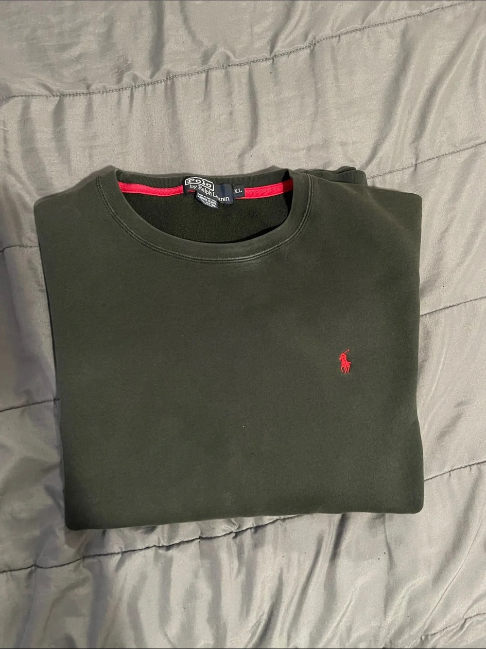 Polo by Ralph Lauren Black Crewneck Sweatshirt with Red Pony